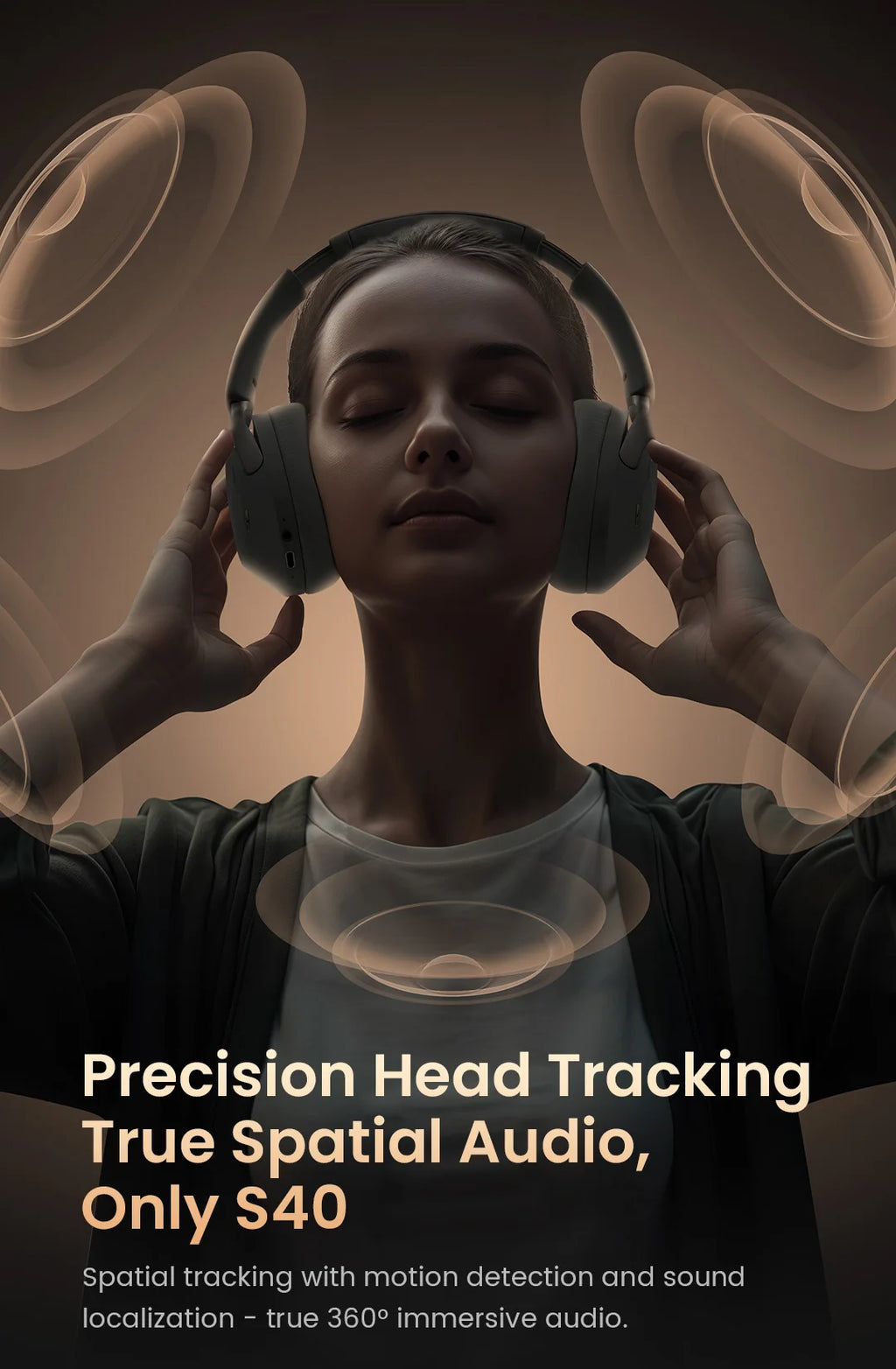HAYLOU S40 ANC Wireless Headphone 50dB Noise Canceling Hi-Res 3D Spatial Audio Earphone with LDAC Bluetooth 6.0 Over Ear Headset - TechSmartX