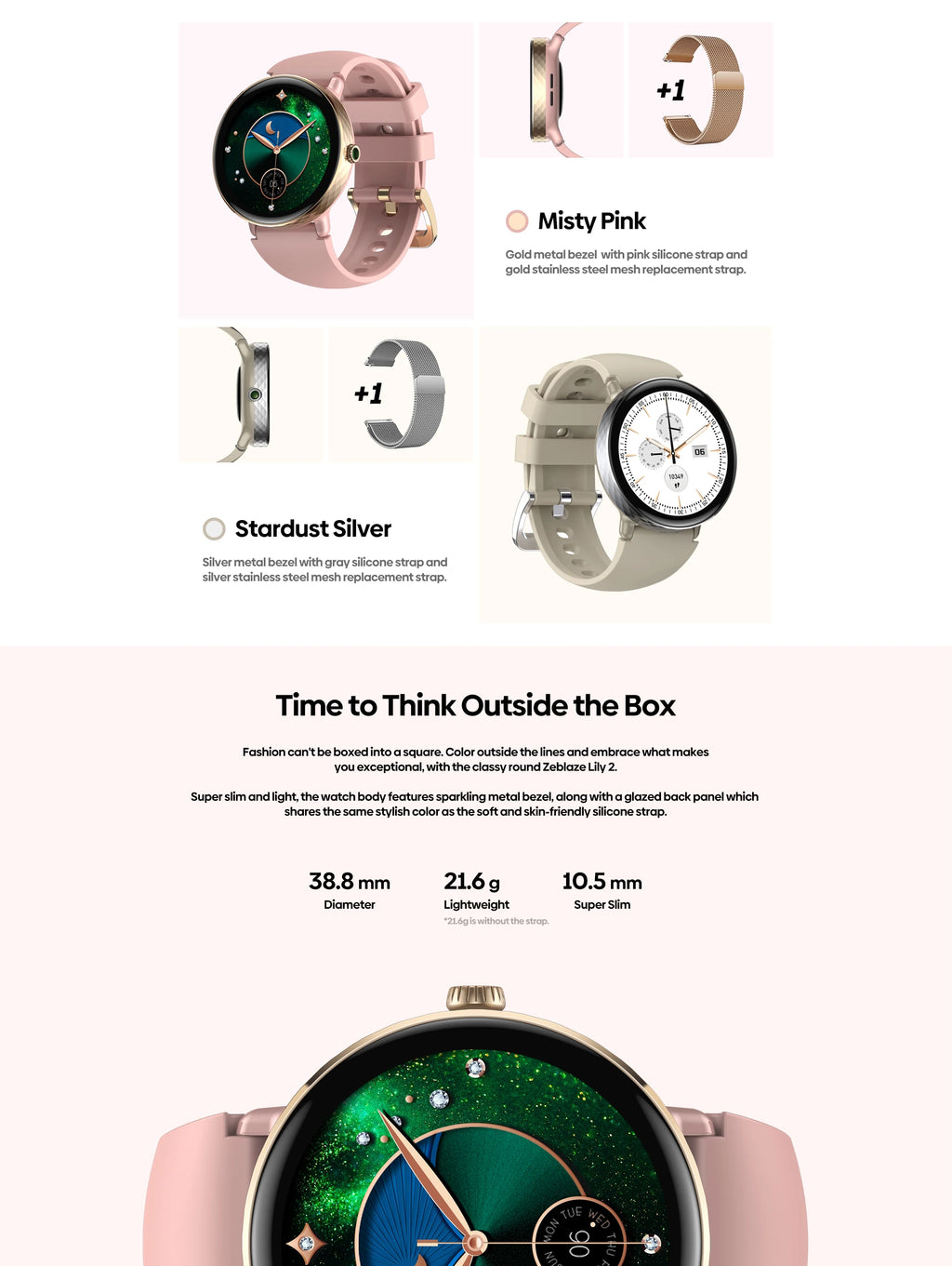 New 2025 Zeblaze LILY 2 Voice Calling Female Smartwatch Double Strap 1.2" HD AMOLED Display Health Monitoring Sports Smart Watch - TechSmartX