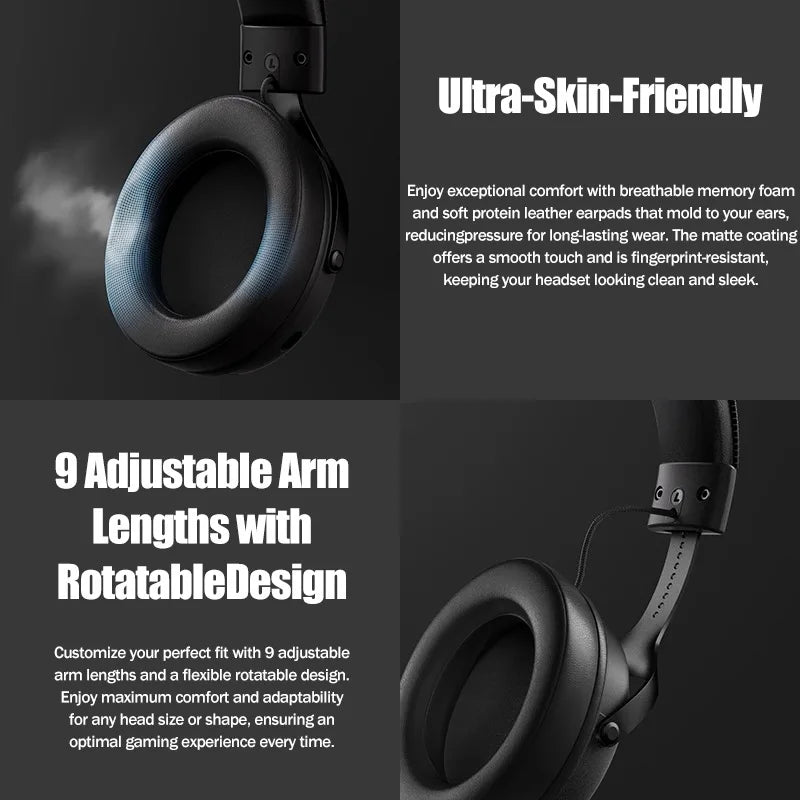 MCHOSE V9 pro E-Sports Headset with Microphone Tri-Mode Gaming USB Wireless 7.1 Channel Surround Sound Portable Audio Headphones - TechSmartX