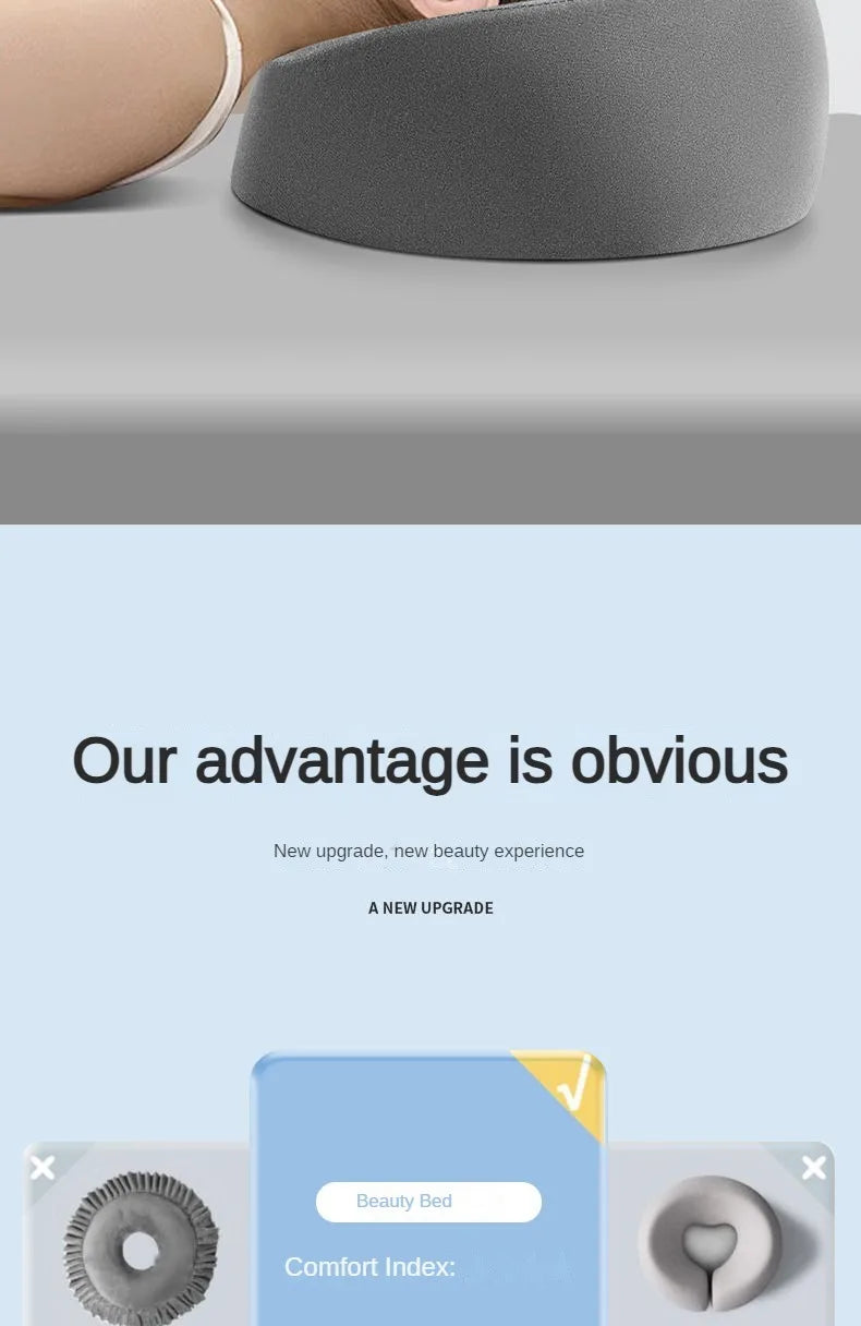 Face Down Pillow Prone Pillow for Prone Face Down Resting Comfort Memory Foam Ergonomics Home Massage Headrest for Beauty Salon - TechSmartX