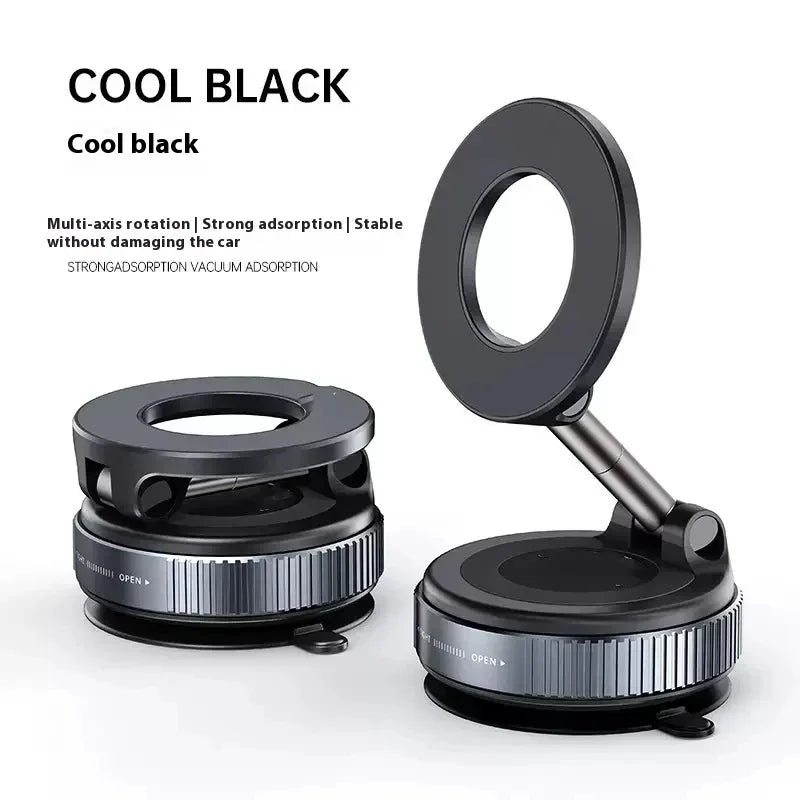 Strong Magnetic Car Phone Holder Foldable Design 360° Adjustable Vacuum Mount for Car/Desk/Bathroom/Universal Use - TechSmartX