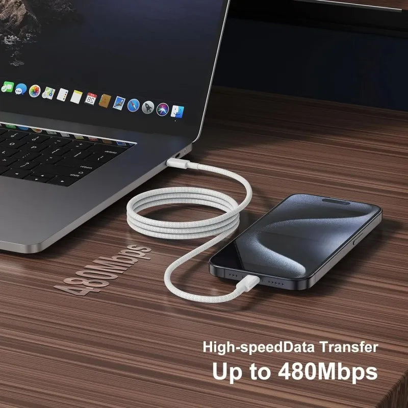 4PCS USB C Cable to USB C 100W Fast Charging Charger Cable Supports Fast Charging For iPhone 16 15 Samsung Xiaomi Huawei etc