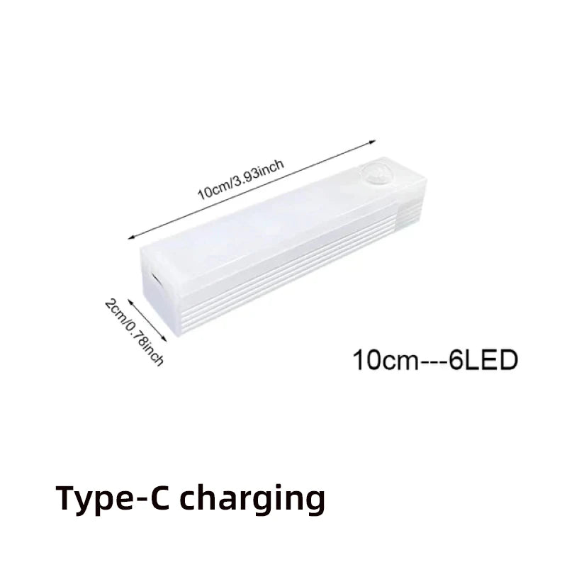 Motion Sensor Lamp Night Light Wireless LED USB Type C Rechargeable Lamp for Kitchen Cabinet Bedroom Wardrobe Staircase Lighting - TechSmartX