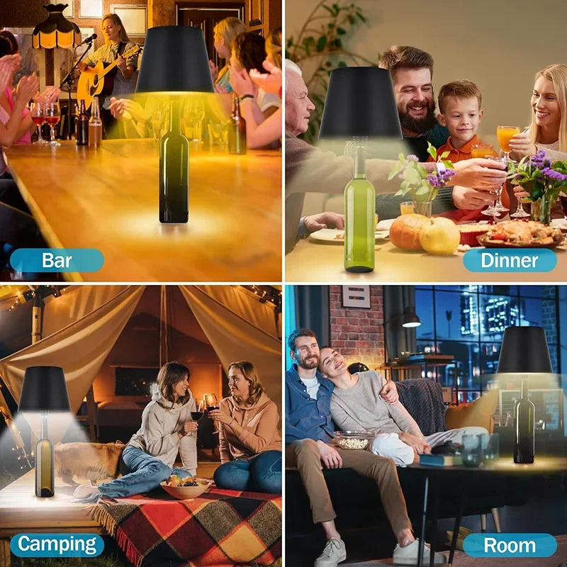 Wireless Bottle Lamp Touch Control of 3 Colors Stepless Dimming Suitable for Wine Bottles Alternative To Wine Corks Bedside Lamp - TechSmartX