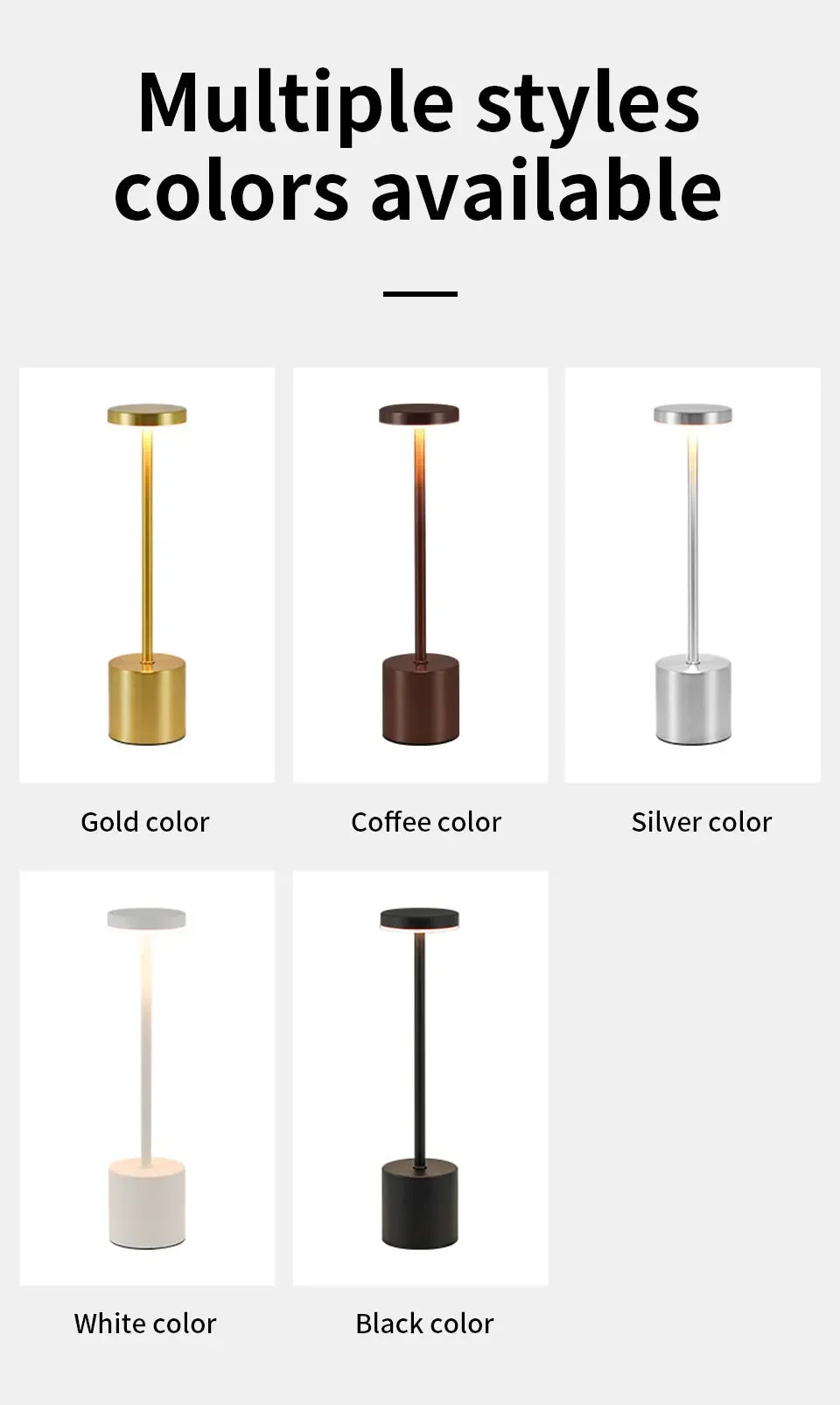 Classic Table Lamp USB Rechargeable Night Light Stepless Dimming Touch Desk Lamp 3 Colors Bedside Lamp Bar Hotel Decoration - TechSmartX