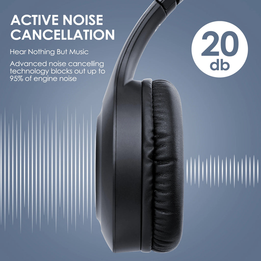 Siindoo JH-ANC923 Active Noise Cancelling Wireless Headset Foldable Over-Ear Bluetooth Headphones With Mic HiFi Stereo Deep Bass - TechSmartX