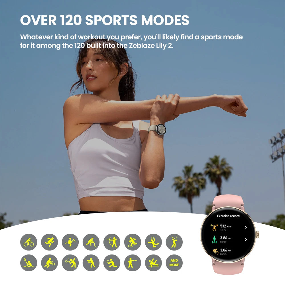 New 2025 Zeblaze LILY 2 Voice Calling Female Smartwatch Double Strap 1.2" HD AMOLED Display Health Monitoring Sports Smart Watch - TechSmartX