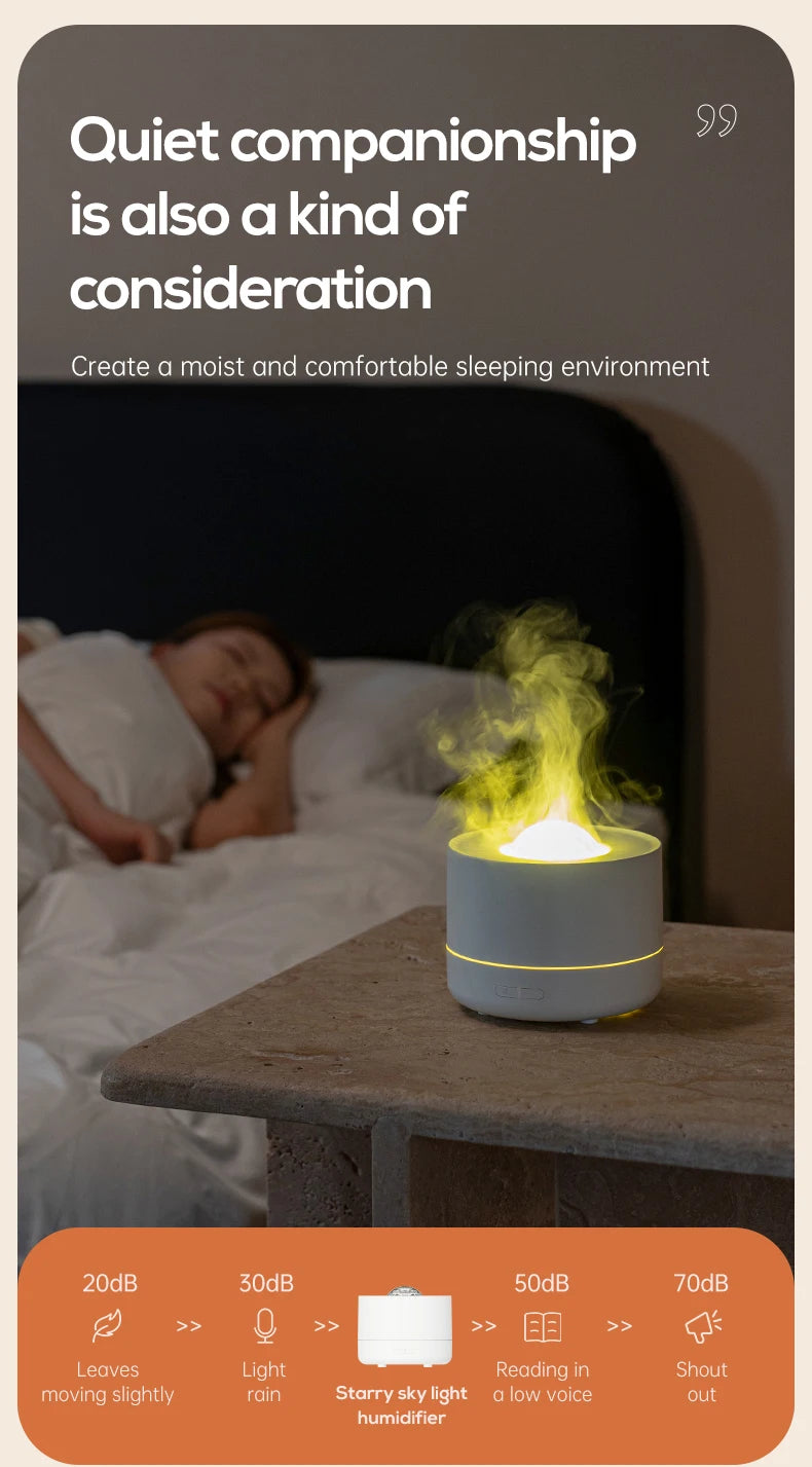 New Starry Sky Projection Air Humidifier with Colorful Gradient Night Light USB Delicate Water Mist Essential Oil Aroma Diffuser - TechSmartX