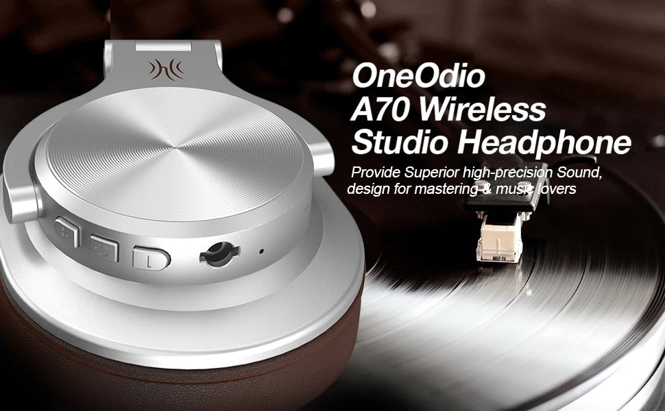 Oneodio Fusion A70 Bluetooth 5.2 Headphones Hi-Res Audio Over Ear Wireless Headset Professional Studio Monitor DJ Headphones 72H - TechSmartX