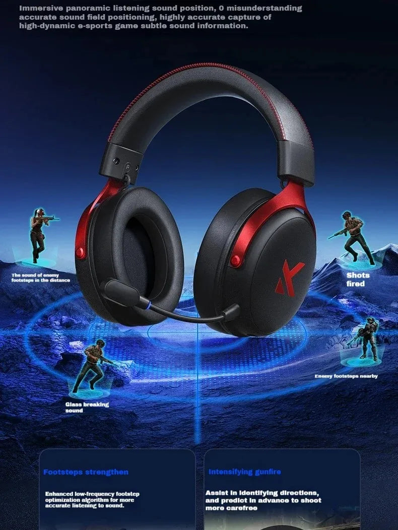 Original MCHOSE V9 PRO Music Esports Gaming Headphones 3-mode Wireless Noise Reduction Mic Customized Head-mounted - TechSmartX