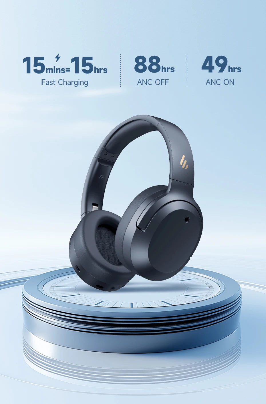 Edifier W820NB Plus(2025 Ver.) ANC Wireless Headphone Bluetooth 6.1 Over-ear Headset -49dB Noise Canelling Earphone Hi-Res Audio - TechSmartX