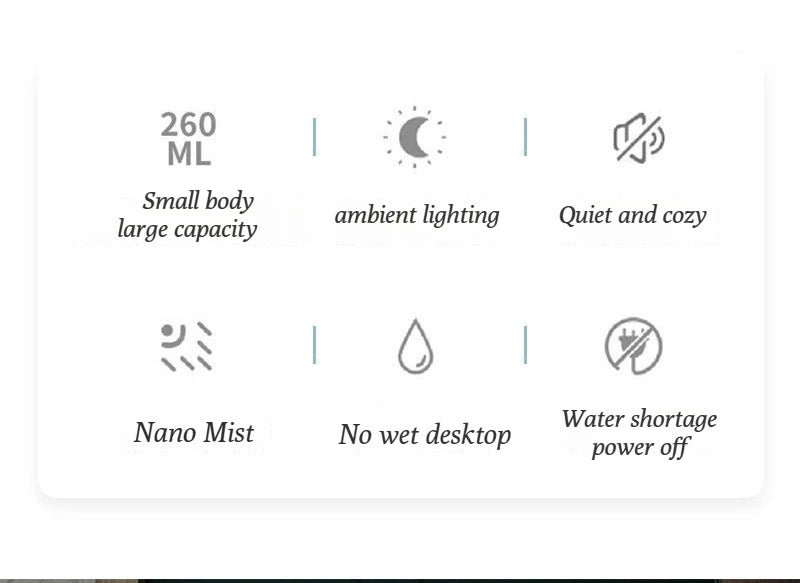 Household USB Humidifier Mini Silent Home Humidifier Car Portable Office Desktop Home Aromatherapy Colorful Humidifier - TechSmartX