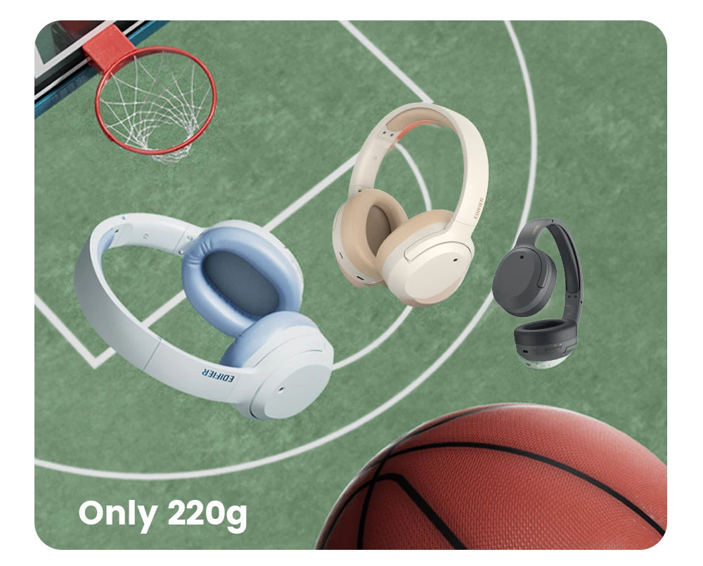 Edifier W820NB Plus Wireless Noise Cancelling Headphones 43dB ANC Hi-Res LDAC Codec 49hrs Playtime Over-Ear Bluetooth Headset - TechSmartX