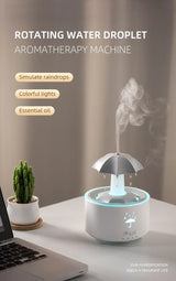 Rainbow Raindrop Aromatherapy Machine Rotating Water Drop Humidifier 7-Color Lamp Creative Umbrella Essential Oil Diffuser - TechSmartX