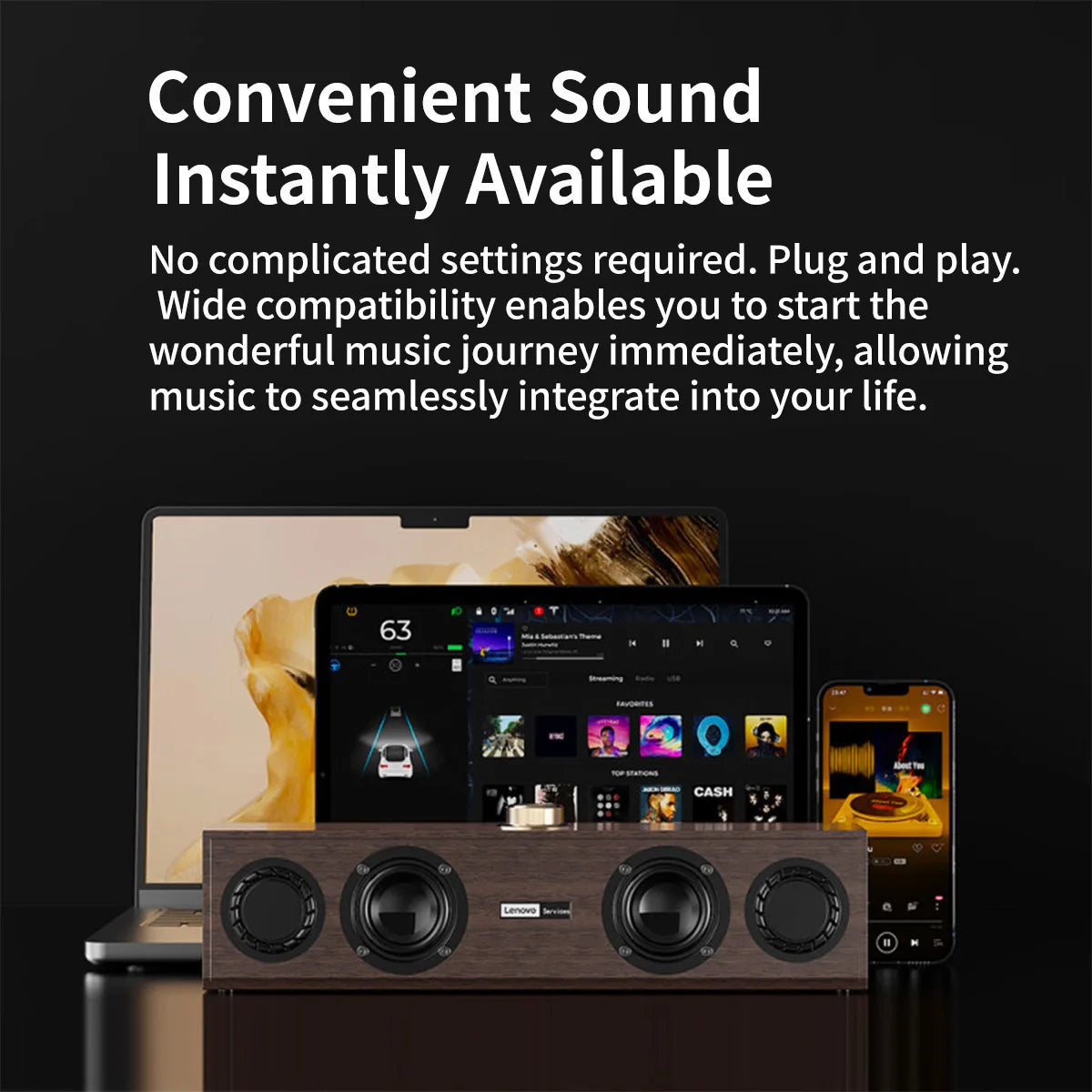 Lenovo C02 Multimedia Speaker Bluetooth Speaker Wired/Bluetooth Dual-Mode Speaker Retro Speaker Universal for Tv, Computer, and Mobile Phone Subwoofer - TechSmartX