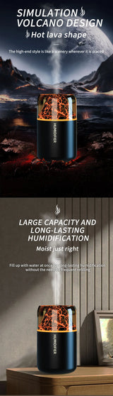 The simulated volcanic color lamp humidifier USB aromatherapy diffuser is suitable for use in cars, homes, bedrooms, as a gift, - TechSmartX