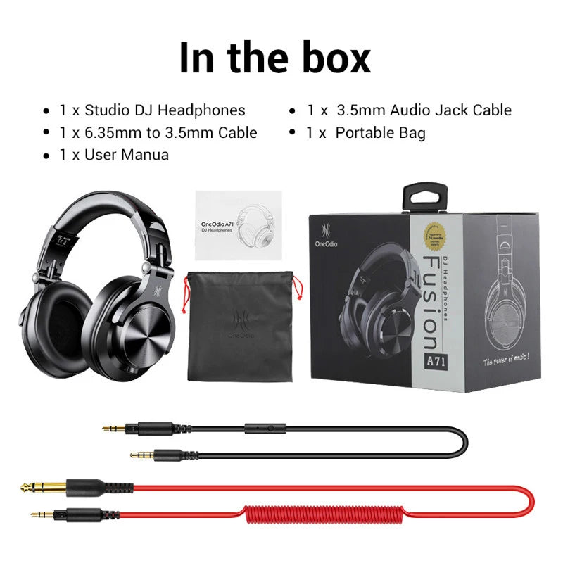 Oneodio A71 Wired Over Ear HiFi Headphones With Mic Studio DJ Headphone Professional Monitor Recording Mixing Headset For Gaming - TechSmartX