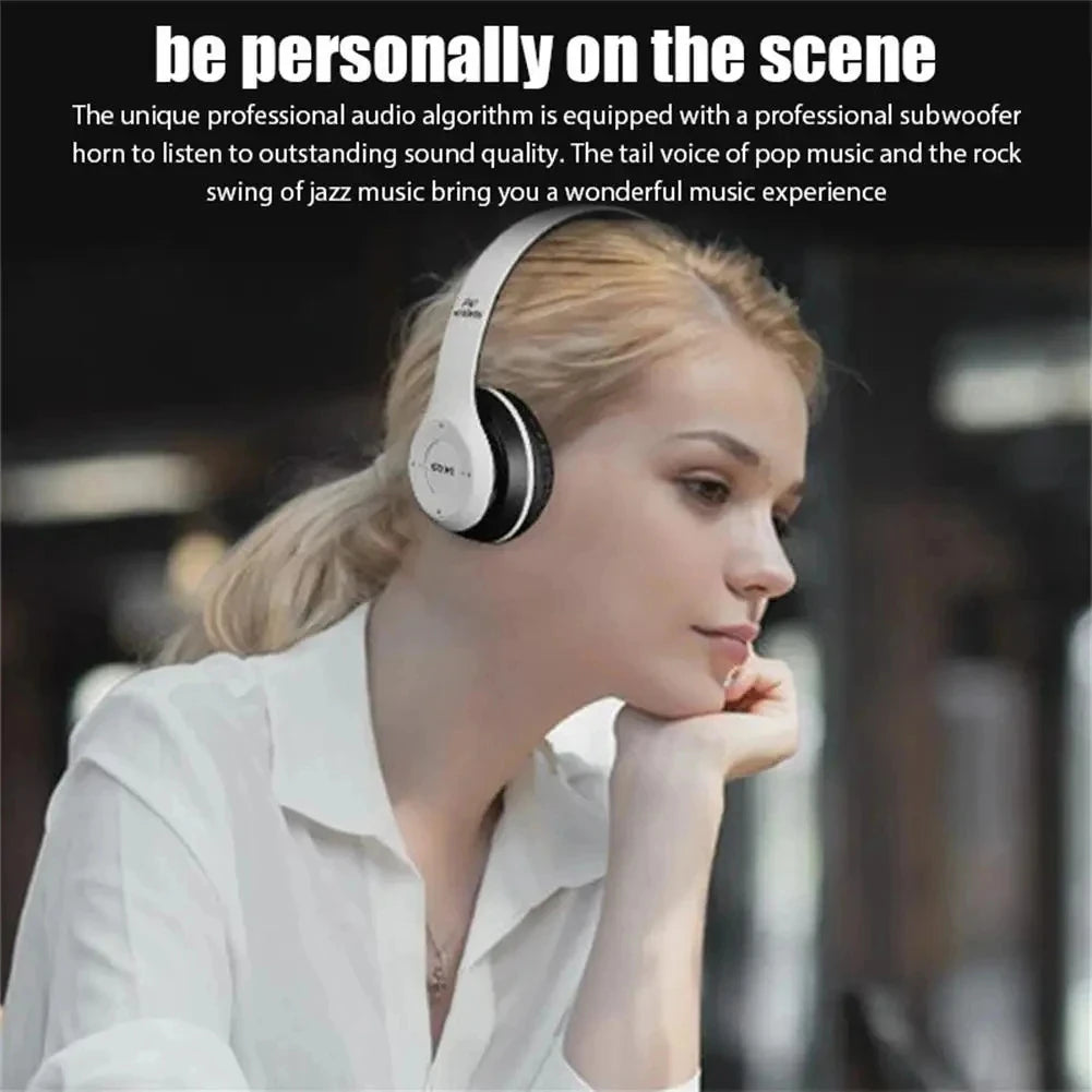 P47 Wireless Headphones Bluetooth 5.0 Earphones Foldable HIFI Stereo Bass for Music Gaming Kid Girl Earphone for Smartphone - TechSmartX