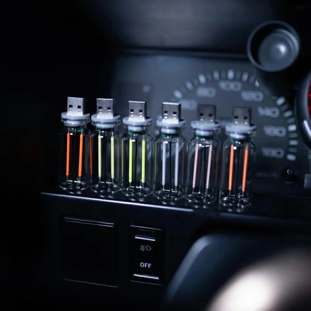 Car USB Night Light Touch Dimmable LED Filament Lamp Portable Lighting Plug and Play Decorative Atmosphere Light for Car Bedroom - TechSmartX