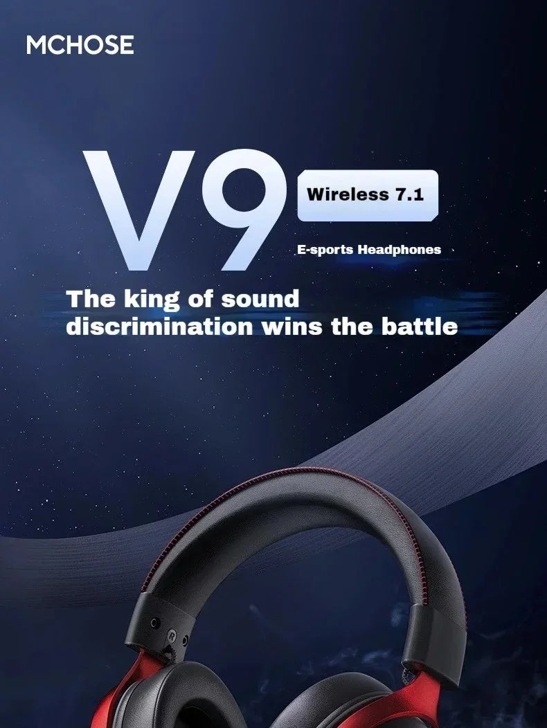 Original MCHOSE V9 PRO Music Esports Gaming Headphones 3-mode Wireless Noise Reduction Mic Customized Head-mounted - TechSmartX