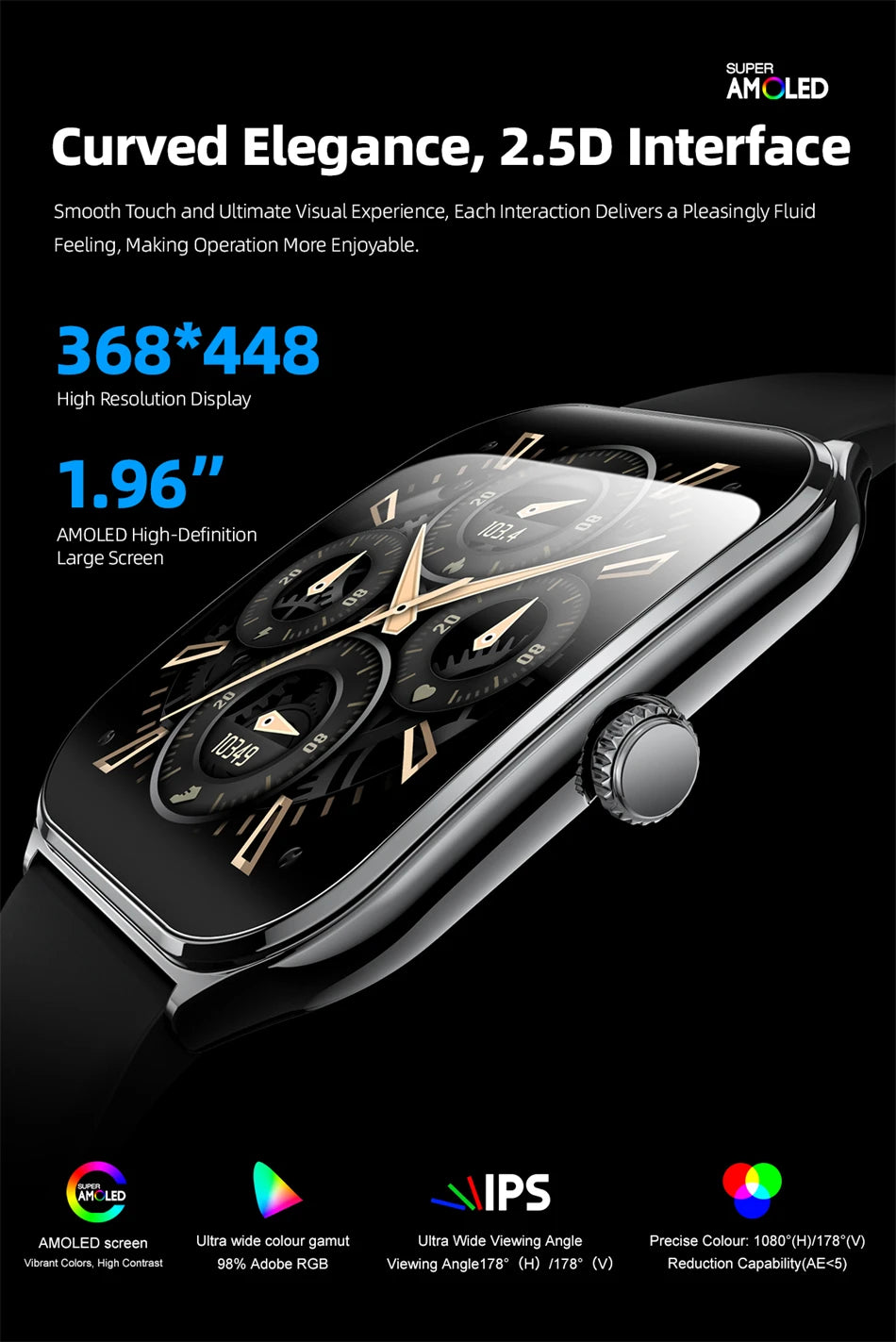 2025 New 7.5MM Ultra Thin Smart Watch Men 1.96"AMOLED Screen Always Show Time Heart Rate Sport Waterproof BT Call Smartwatch - TechSmartX