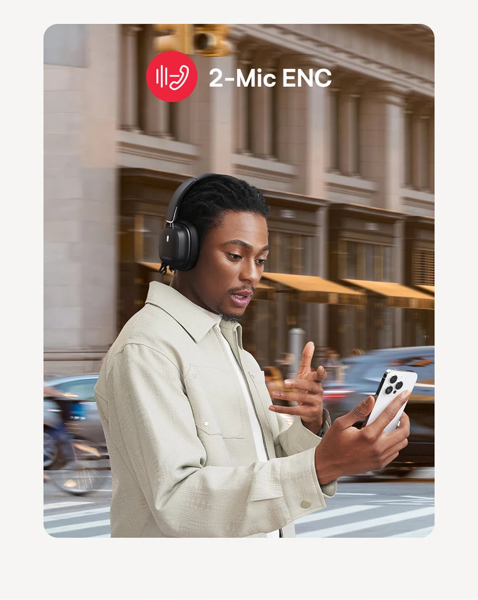 Baseus Bowie 30 Max Wireless Headphones Hi-Res Audio LDAC Bluetooth 5.4 -45dB Active Noise Cancellation Headset - TechSmartX