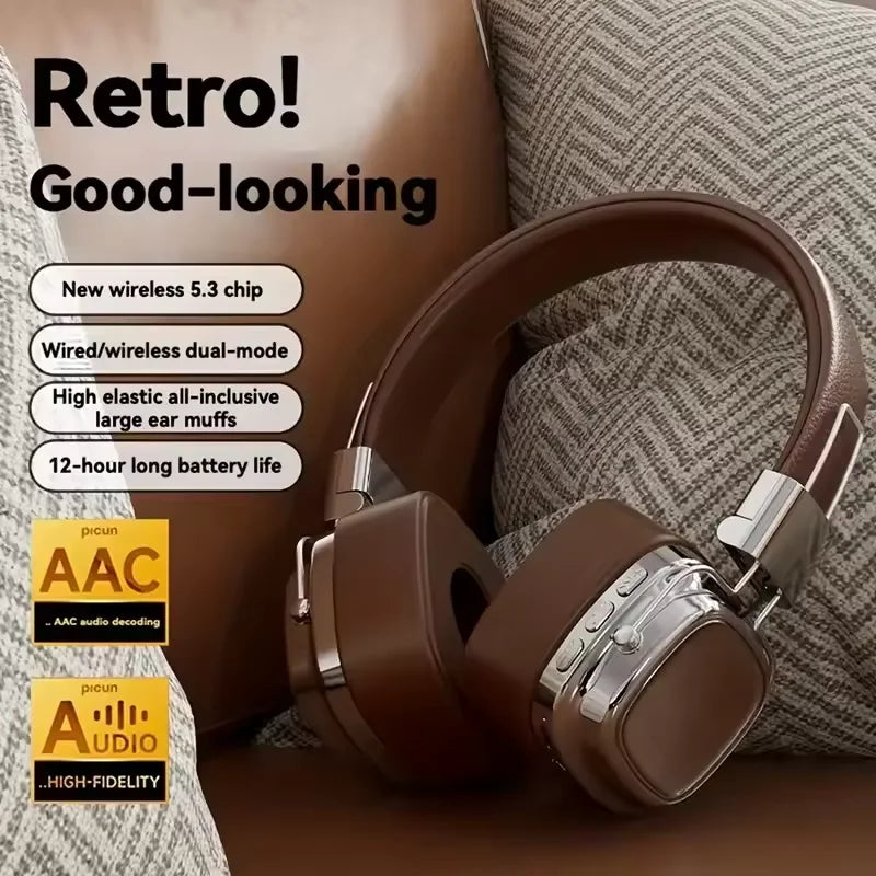 2025 New 5.3 Foldable Wireless Bluetooth Headsets Headset Gamer Choice Retro Over Ear Headphones DJ Stereo Sounds Bluetooth - TechSmartX