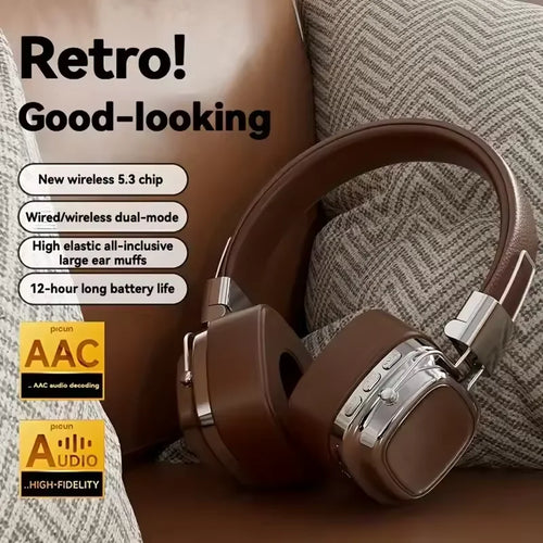 2025 New 5.3 Foldable Wireless Bluetooth Headsets Headset Gamer Choice Retro Over Ear Headphones DJ Stereo Sounds Bluetooth - TechSmartX