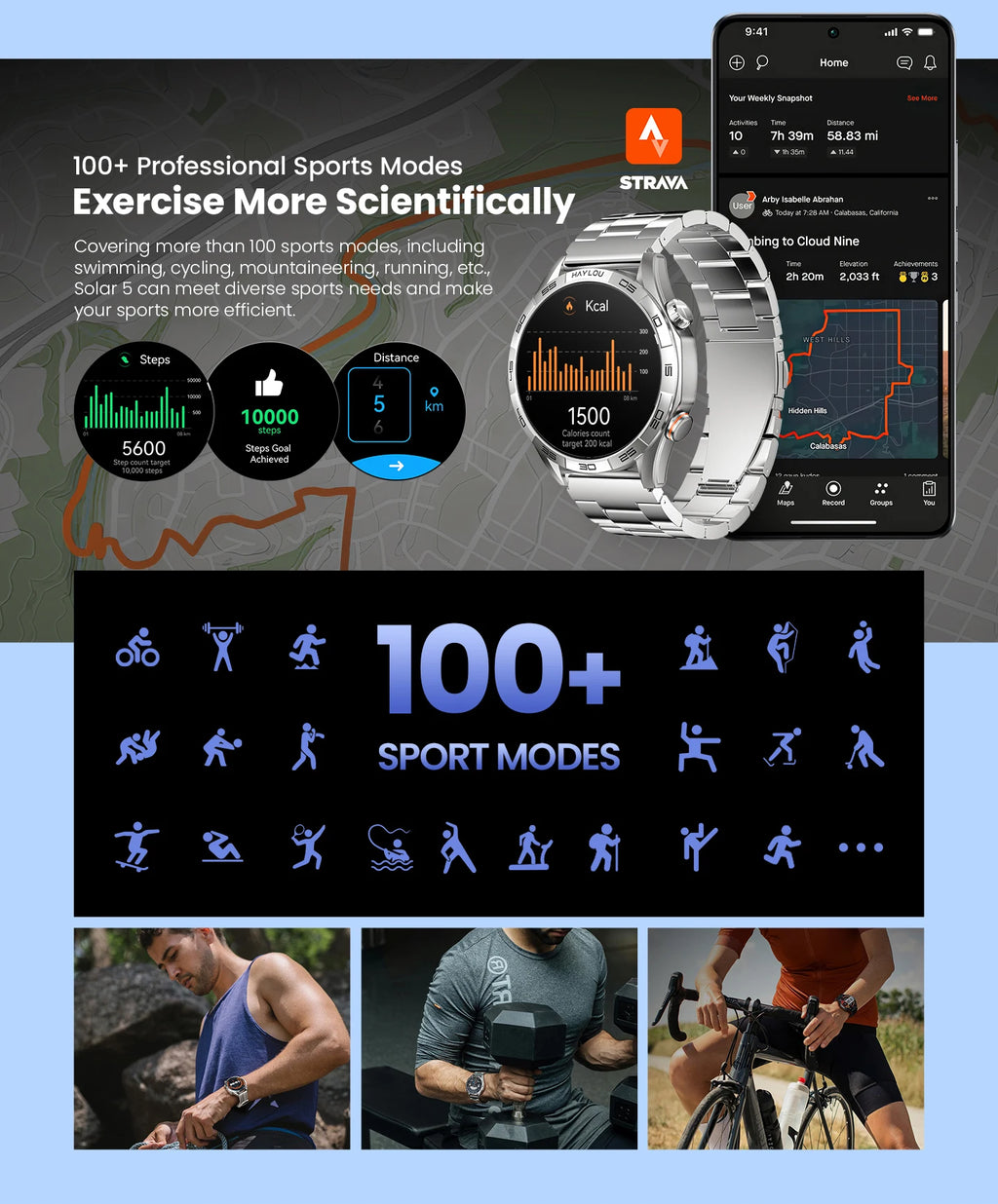 HAYLOU Solar 5 Voice Calling Smartwatch 1.58'' AMOLED Display 60Hz Smart Watch 24H Health Monitoring Sports Smartwatch for Men - TechSmartX