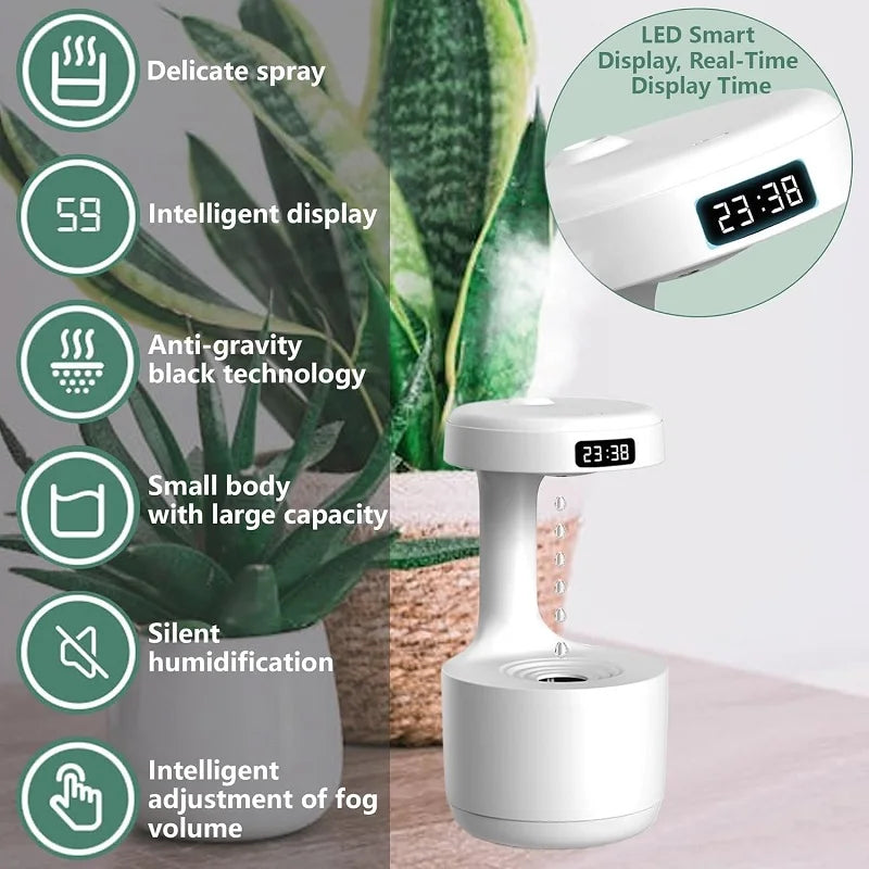 Anti-Gravity Humidifier New Ultrasonic Humidifier with Dual Power-Off Protection Large Capacity Air Humidifierw for Home/Office - TechSmartX