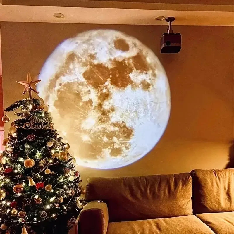 USB Ceiling Moon Earth Projection Atmosphere Light Starry Sky Lamp Night Light Romantic Bedroom Decoration Galaxy Projector - TechSmartX