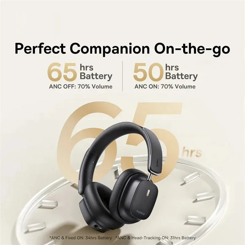 Baseus Bowie 30 Max Wireless Headphones Hi-Res Audio LDAC Bluetooth 5.4 -45dB Active Noise Cancellation Headset - TechSmartX