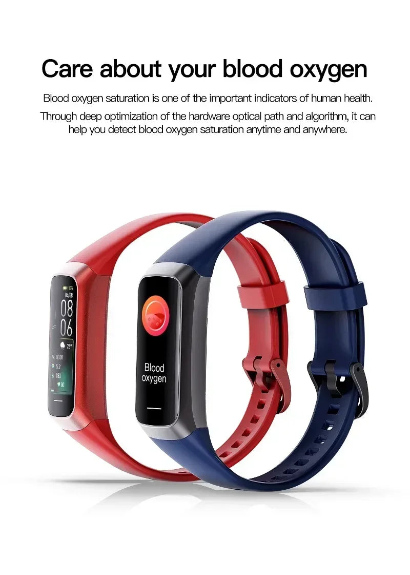 Amoled Color Screen Smart Watch Men Smart Band Heart Rate Blood Oxygen Smartwartch Women Smart Bracelet Sports Fitness Tracker - TechSmartX