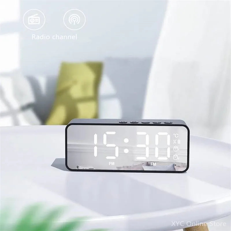 Wireless Bluetooth Speaker Small Mini Alarm Clock Portable Cannon Mini Voice Broadcast the Card Instert Vehicular Audio System W - TechSmartX