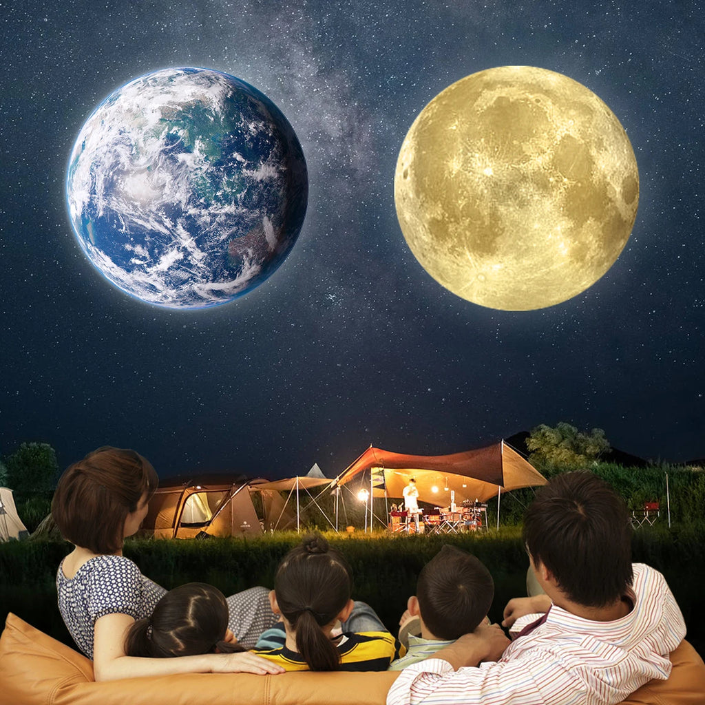 USB Ceiling Moon Earth Projection Atmosphere Light Starry Sky Lamp Night Light Romantic Bedroom Decoration Galaxy Projector - TechSmartX