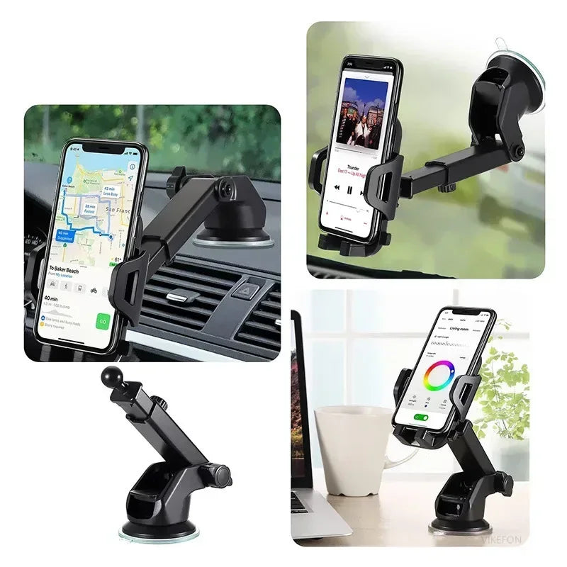 2024 NEW Universal Sucker Car Phone Holder 360° Windshield Car Dashboard Mobile Cell Support Bracket for iPhone Samsung Xiaomi