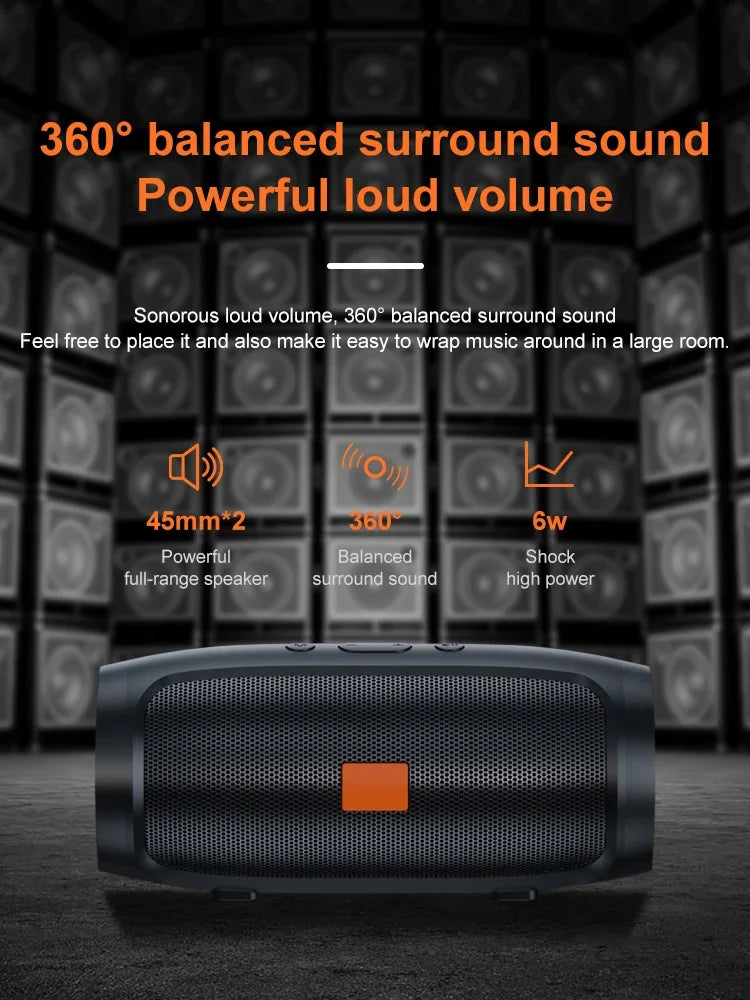 TF USB Bluetooth Speaker Dual Speaker Stereo Outdoor Tfusb Playback Fm Voice Broadcasting Portable Subwoofer Wireless Speaker - TechSmartX