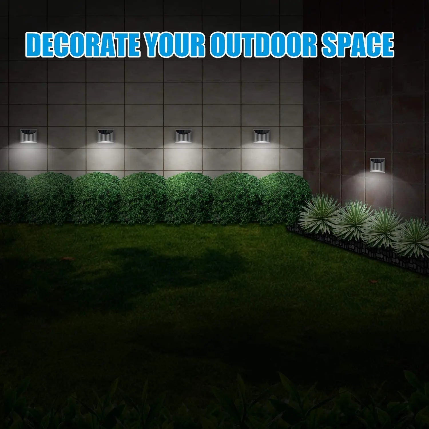Outdoor Solar Powered LED Wall Light, Sconce Solar 4 LEDs Wall Lamp for Garden, Stair, Step, Patio,Yard Lighting,IP65 Waterproof - TechSmartX