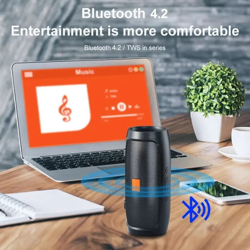 TF USB Bluetooth Speaker Dual Speaker Stereo Outdoor Tfusb Playback Fm Voice Broadcasting Portable Subwoofer Wireless Speaker - TechSmartX