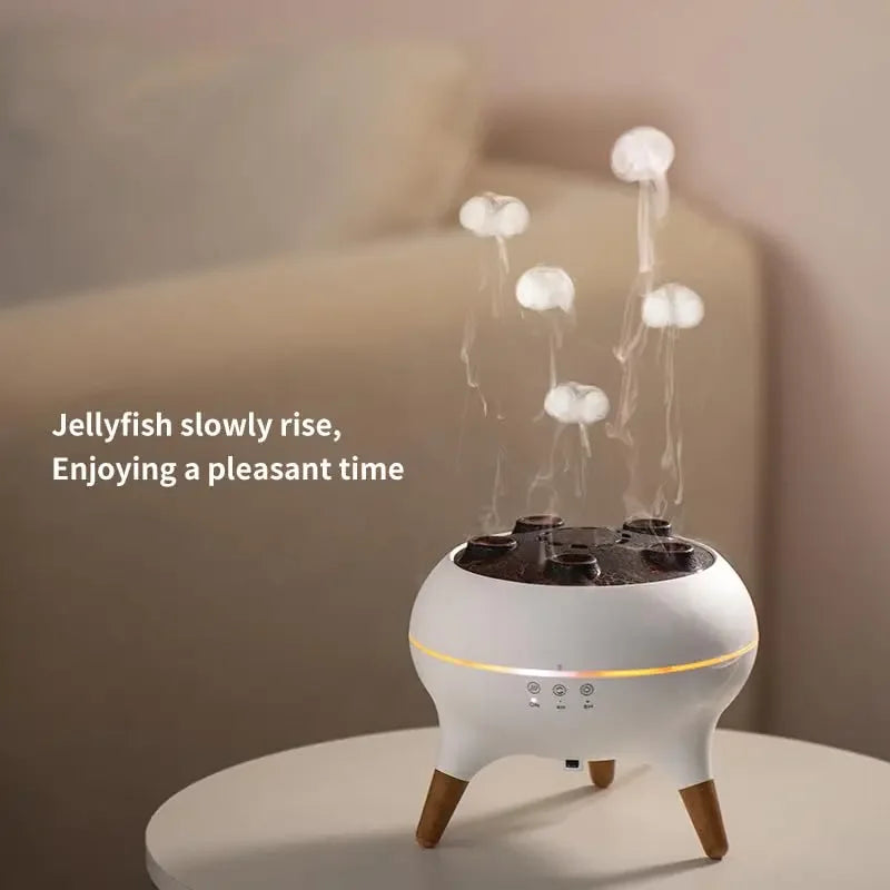 Dynamic Jellyfish Air Humidifier 250ml Essential Oil Diffuser Remote Control Bedroom Humidifier With 7 Colorful Night Lights - TechSmartX