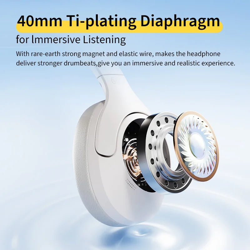 QCY H3 Lite ANC Wireless/Wired Headphones Bluetooth 5.3 Foldable Over Ear Headset HIFI Sound 60H Playtime Earphones Dual Connect - TechSmartX