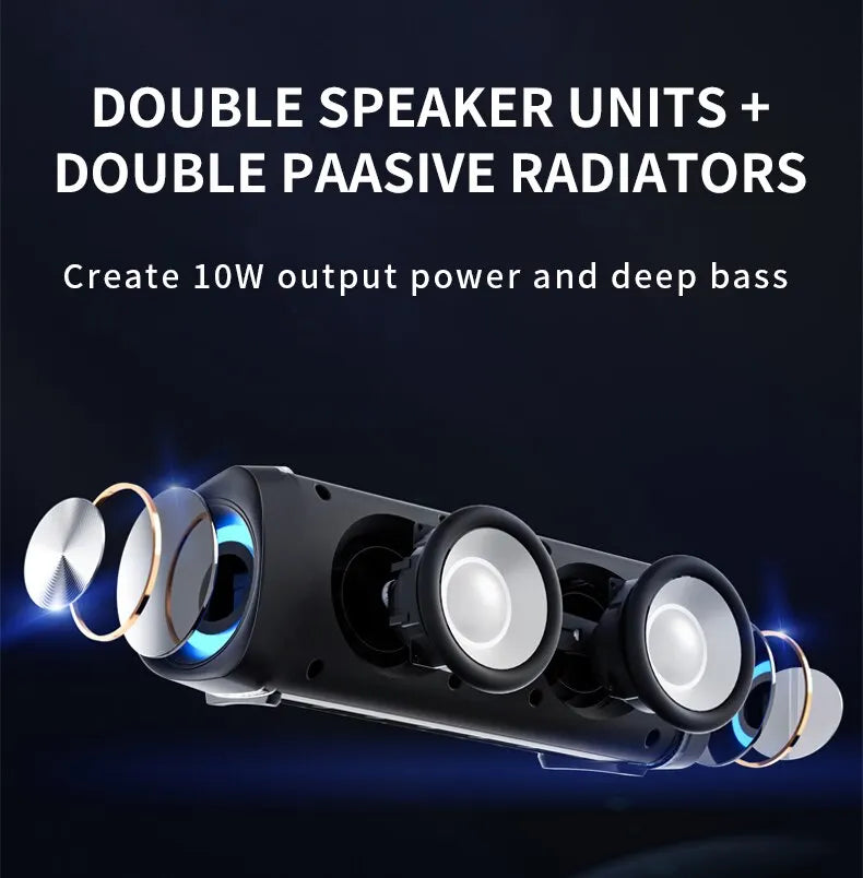 Popular Rockmia RGB LED Lights Speaker EBS-045 BT 5.0 Portable Wireless Bluetooth Music Player Micrphone Built TF Card Support - TechSmartX