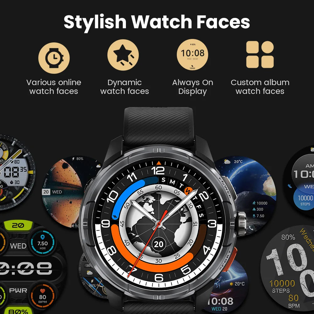 HAYLOU Solar Ultra GPS Smartwatch 1.6” AMOLED Display 5ATM Waterproof Built-in GPS Bluetooth Phone Calls Sports Smart Watch - TechSmartX