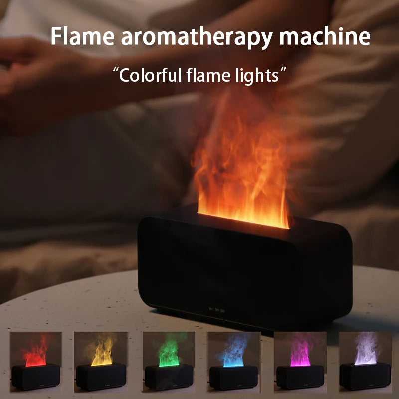 Flame Aroma Diffuser,Fragrance Essential Oil Diffuser Humidifier,with 3D Flame Night Light 120mL for Bedroom, Home and Office - TechSmartX
