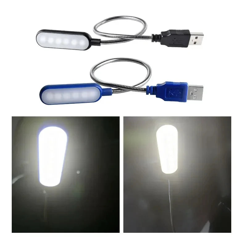1PC Mini USB LED Light Book Light Flexible Reading Lamp Portable Night Light For Power Bank Laptop Notebook PC Computer - TechSmartX