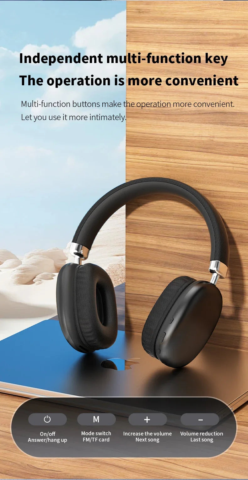 2025 NEW Air Max Bluetooth Earphone Over ear Wireless Headset stereo surround gaming Headphone For Apple Iphone Xiaomi Phone - TechSmartX