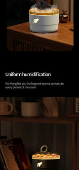 Creative Volcanic Crack Light Artillery Air Humidifier Aromatherapy Diffuser for Home Desktop Ring Spray Electric Aroma Diffuser - TechSmartX