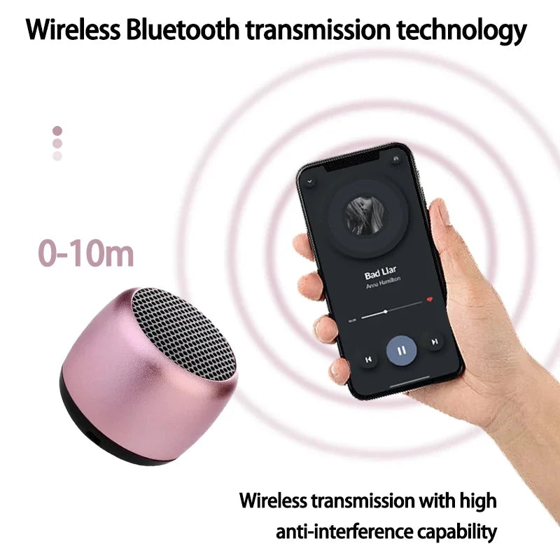 M1 Mini Bluetooth-compatible Small Speaker Portable Intelligent One Drag Two Small Steel Cannon Metal Wireless Sound Subwoofer - TechSmartX