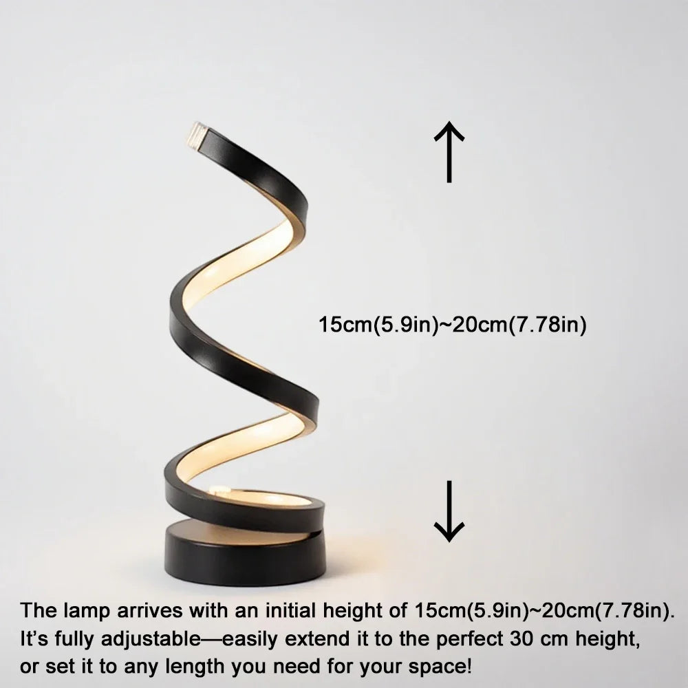 LED spiral dimmable table lamp suitable for living room bedroom study adjustable brightness bedside lamp for office and home use - TechSmartX