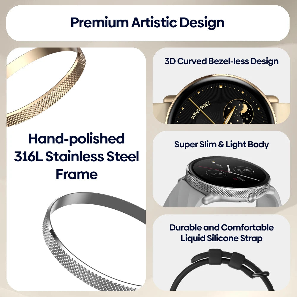 Zeblaze GTR 3 Pro Voice Calling Smart Watch 1.43" AMOLED Display 316L Stainless Steel Frame Fitness Tracking Smartwatch - TechSmartX